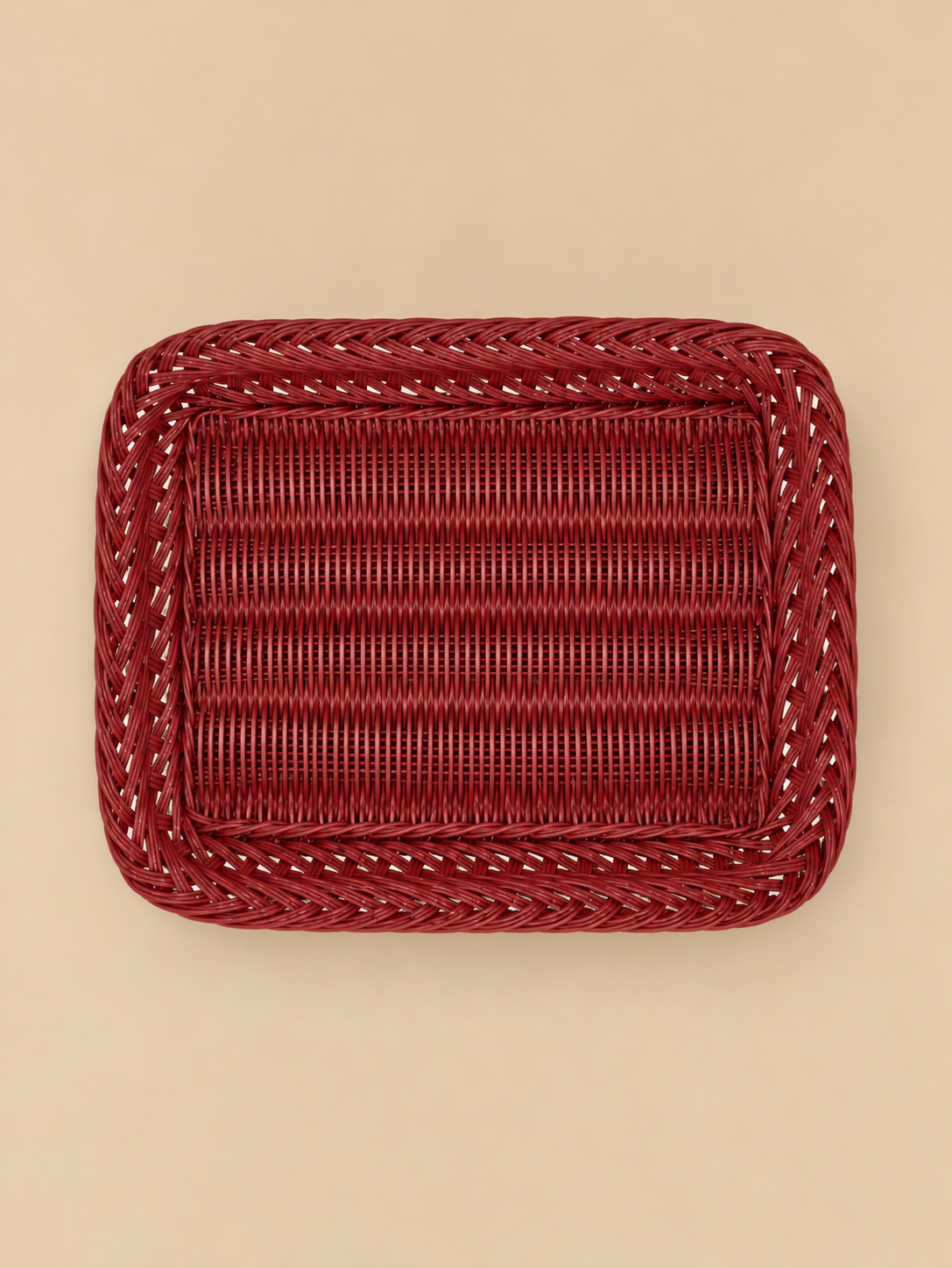 Handmade Wicker Tray Burgundy
