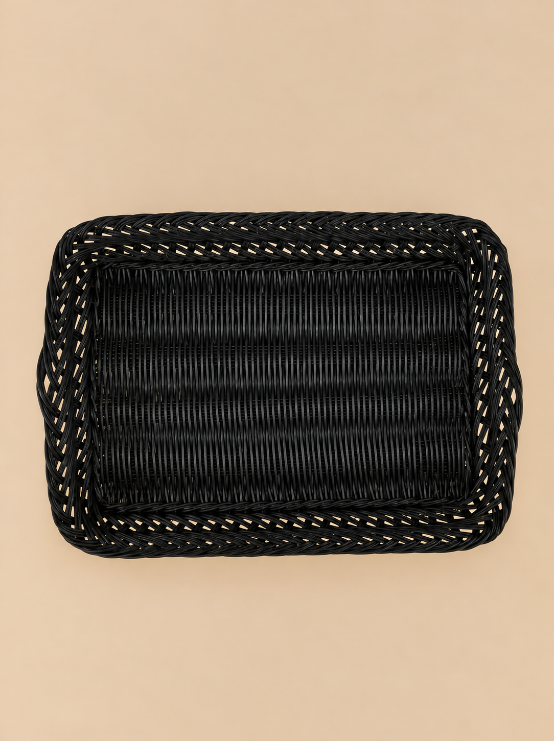 Handmade Wicker Tray Black Large