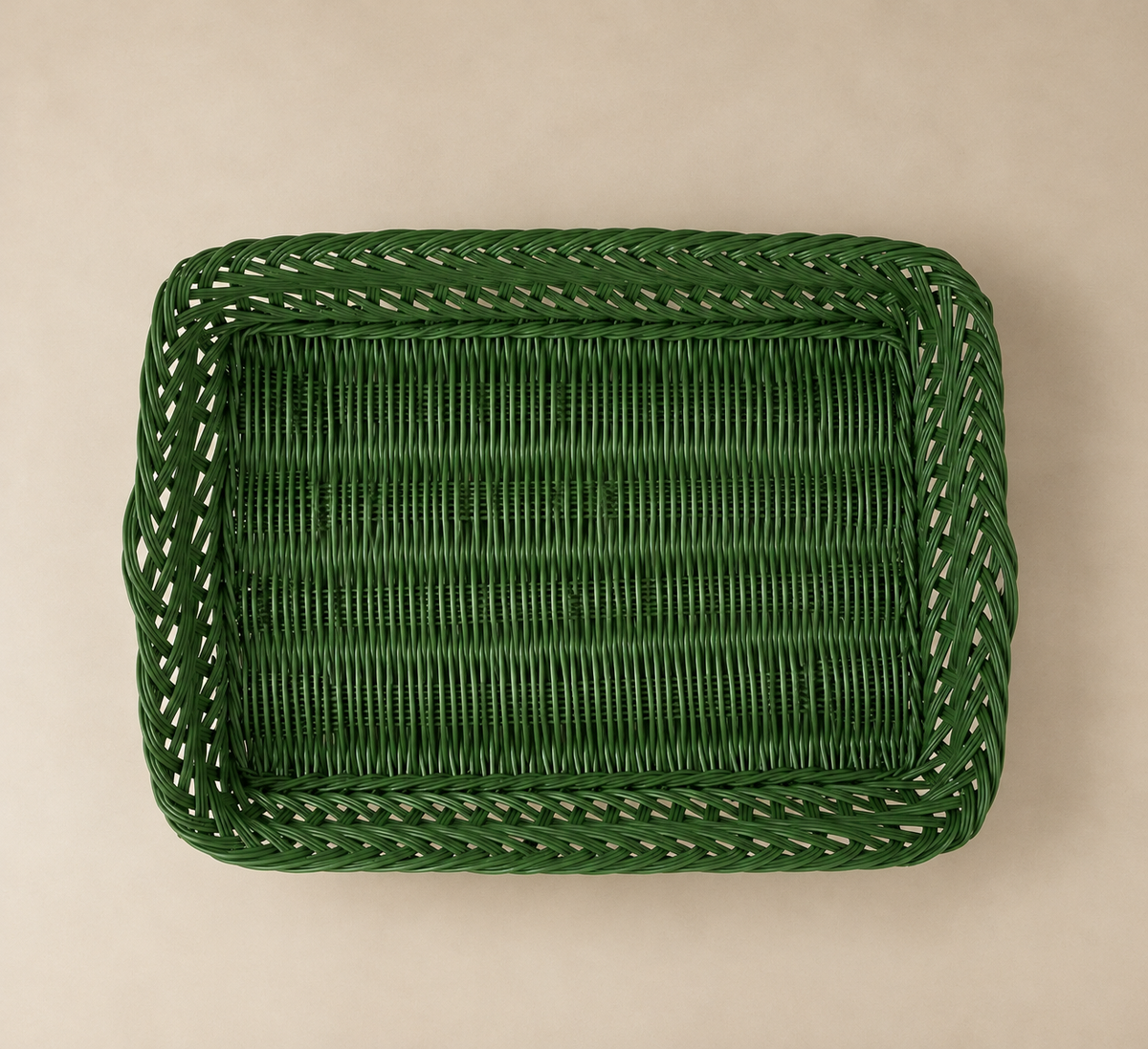 Handmade Wicker Tray Olive Green Large