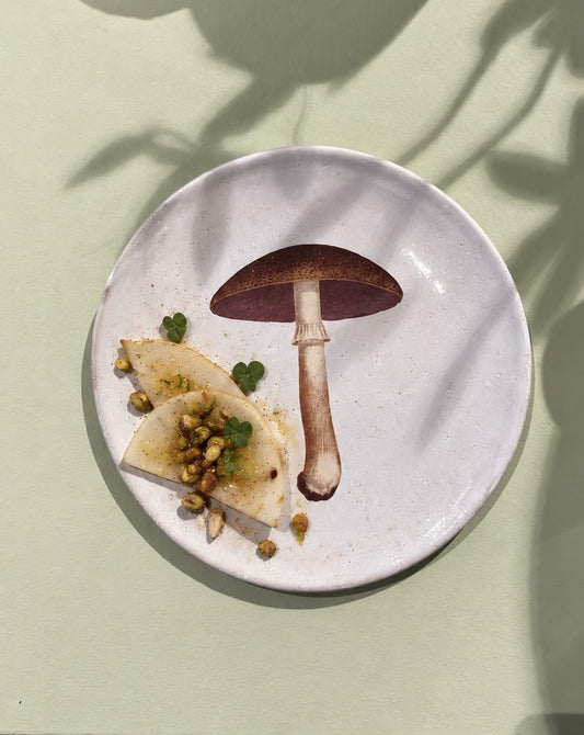 Medium Mauve Champignon Comestible Plate