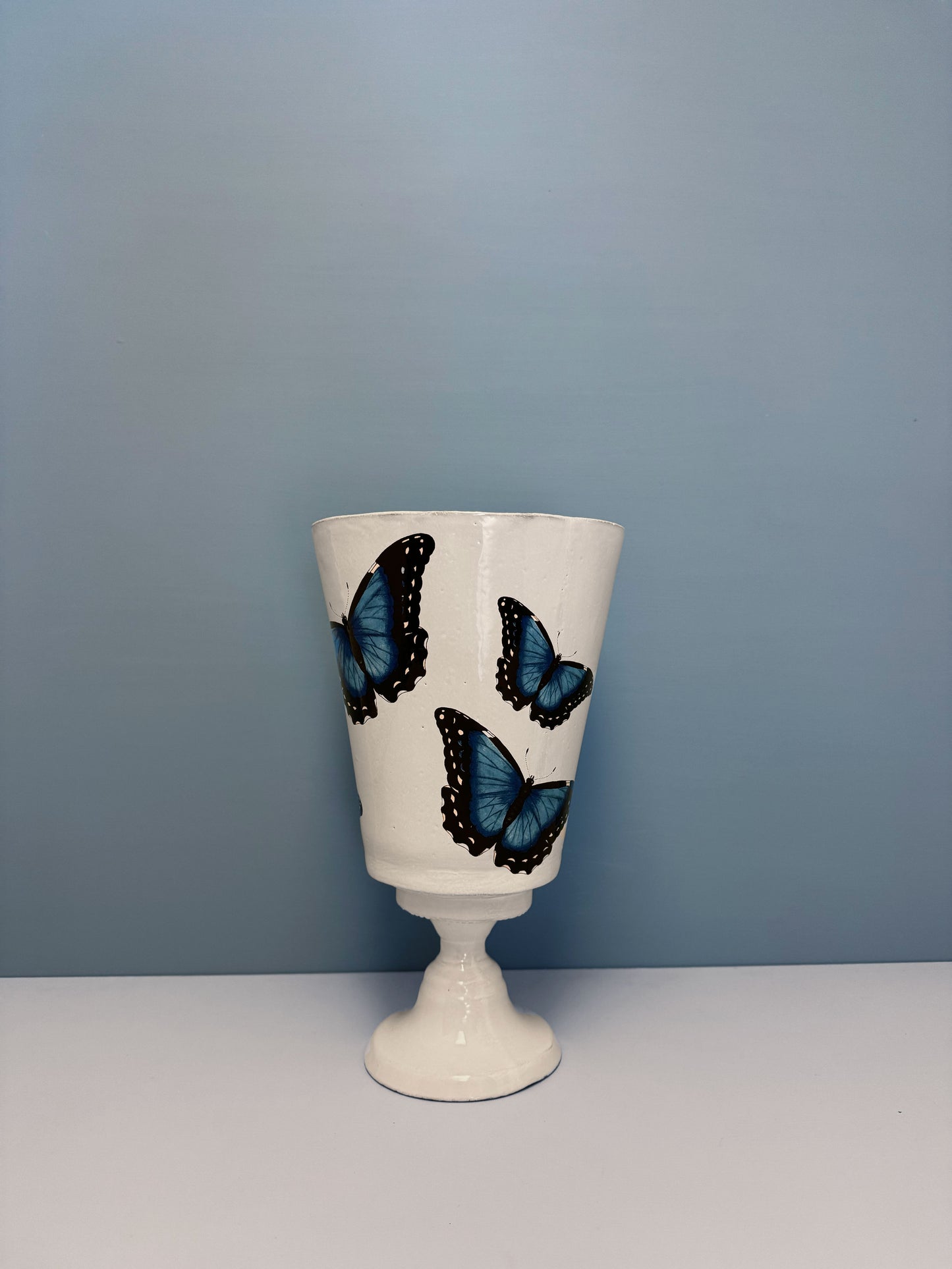 Blue Butterflies Vase