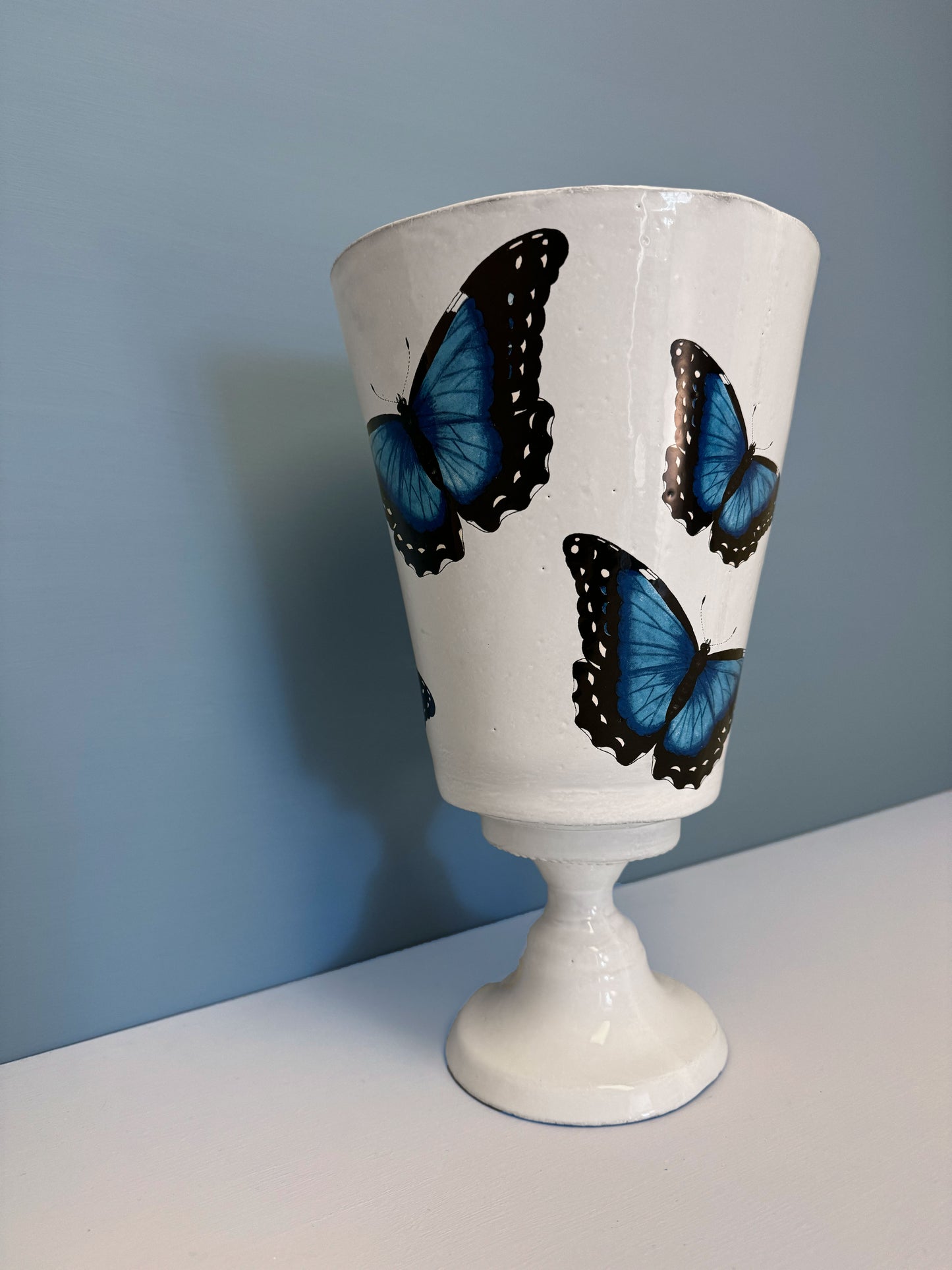 Blue Butterflies Vase