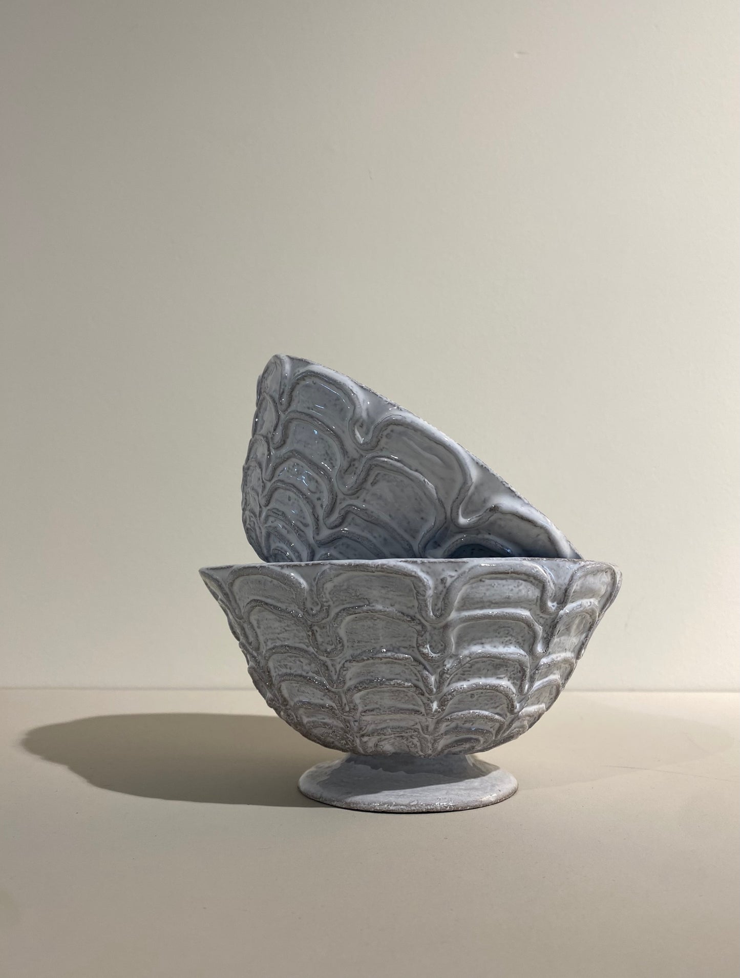 Embroidered wave bowl