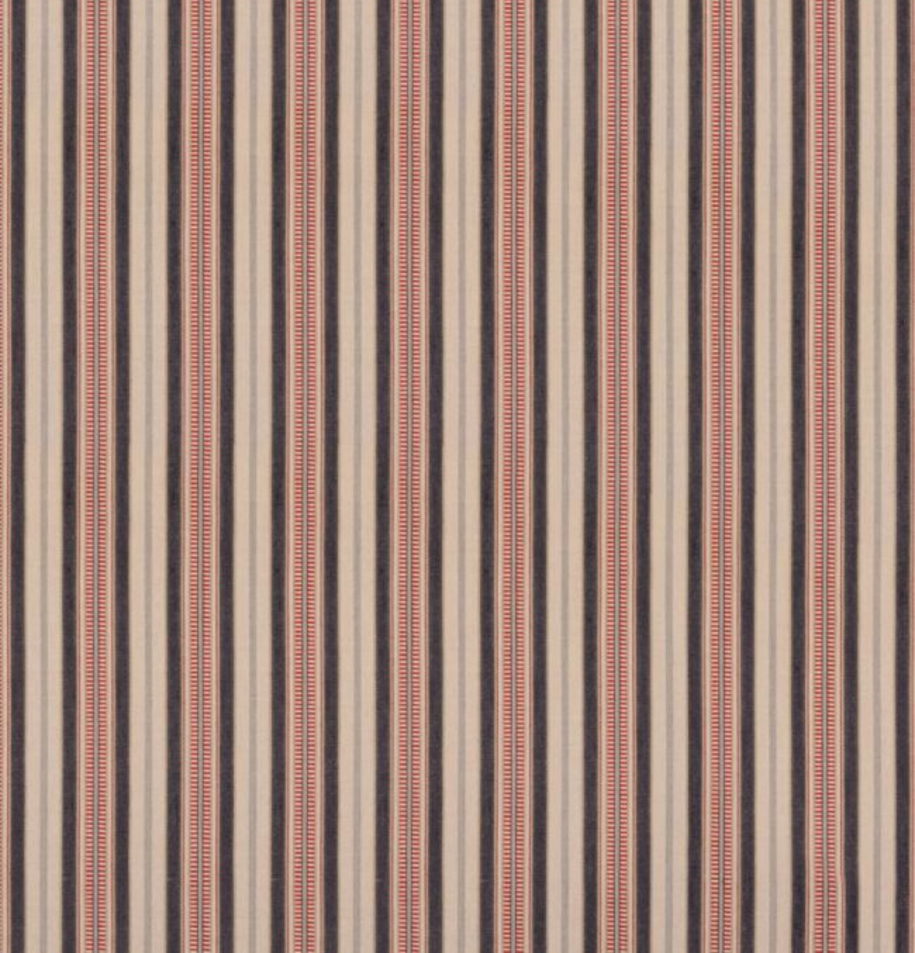 1 meter Shelter Stripe Fabric Indigo/Red by Mulberry