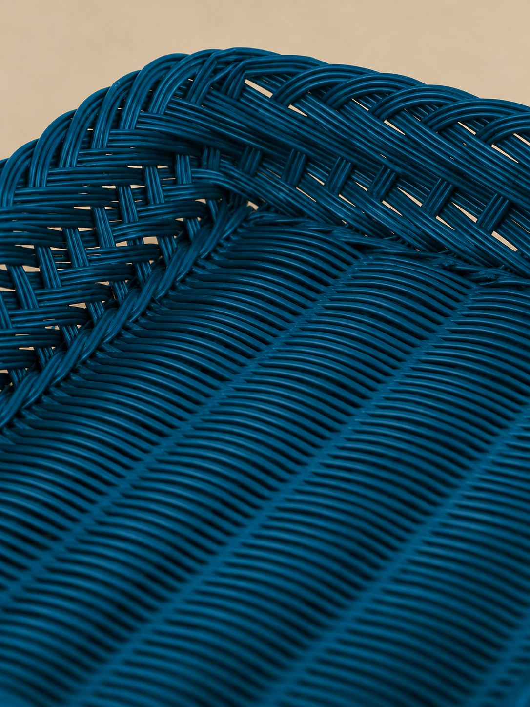 Handmade Wicker Tray Petrol