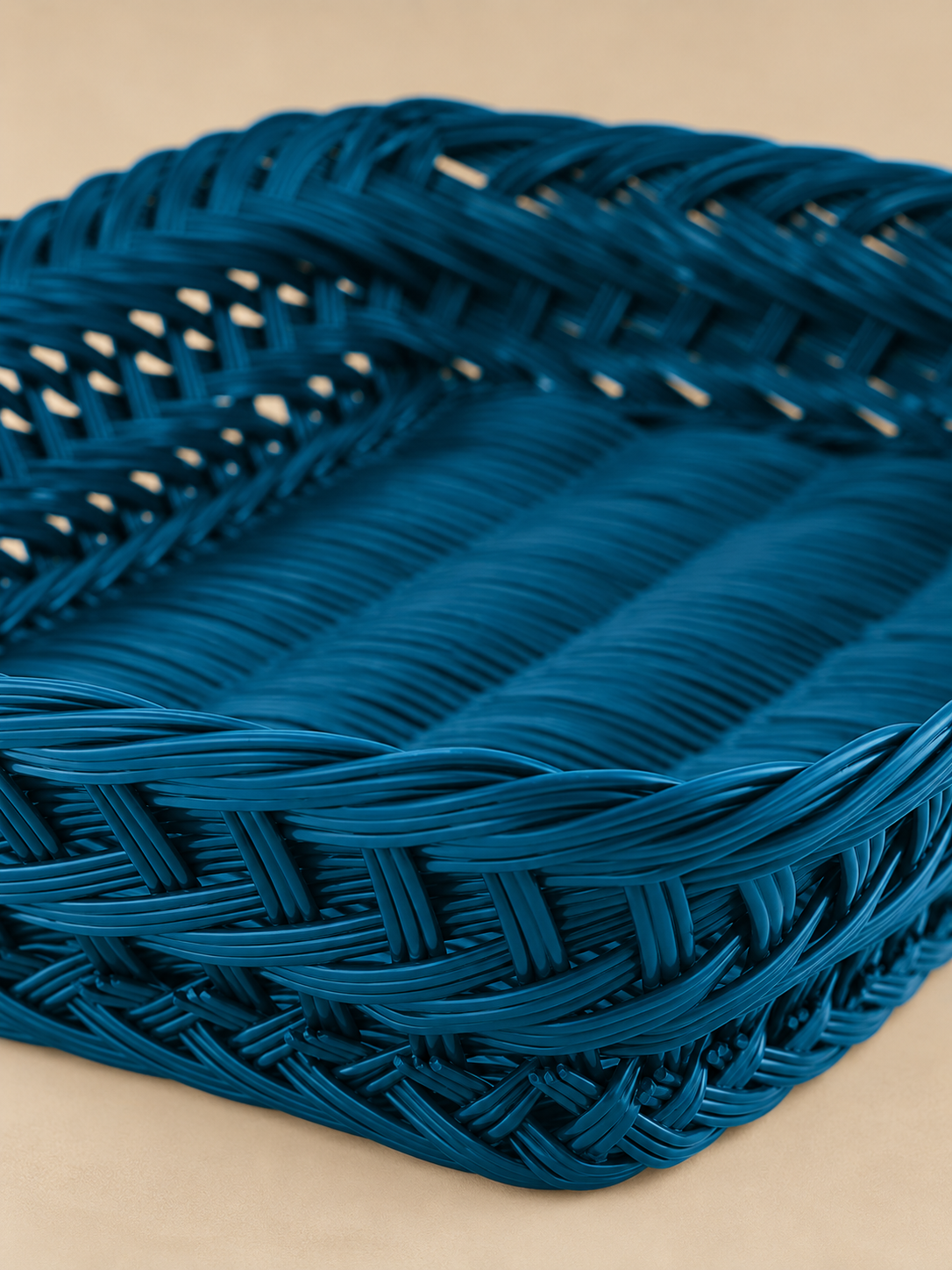 Handmade Wicker Tray Petrol