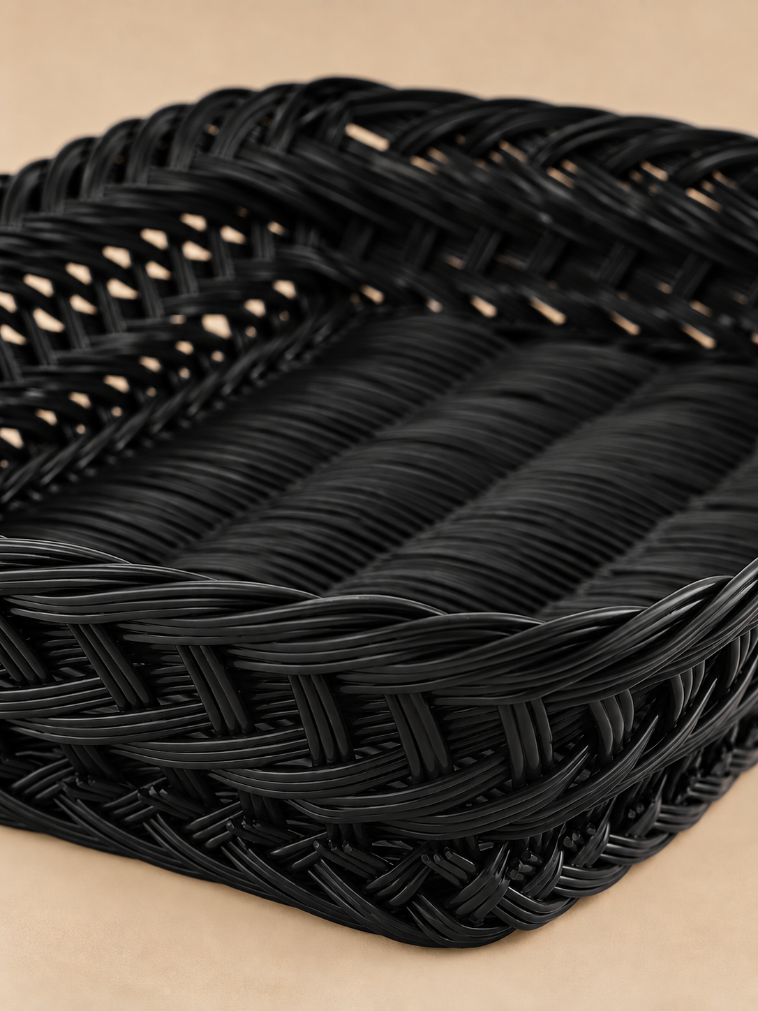 Handmade Wicker Tray Black