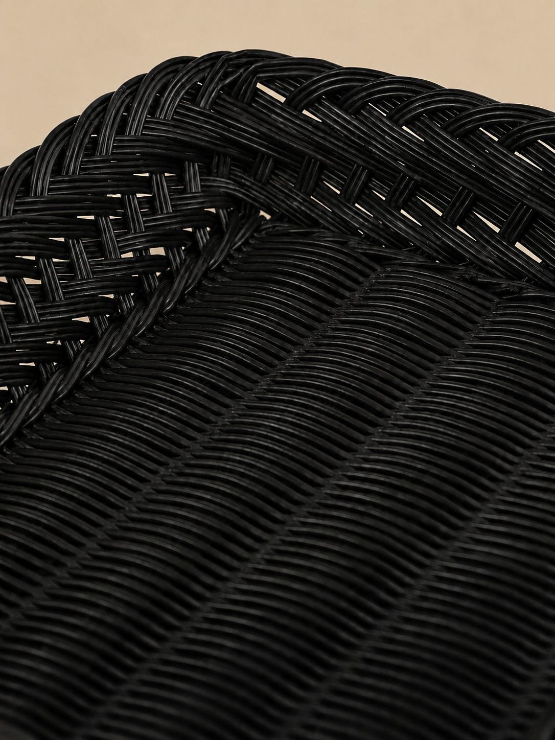 Handmade Wicker Tray Black