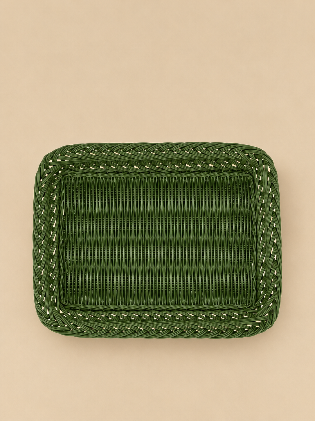 Handmade Wicker Tray Olive Green