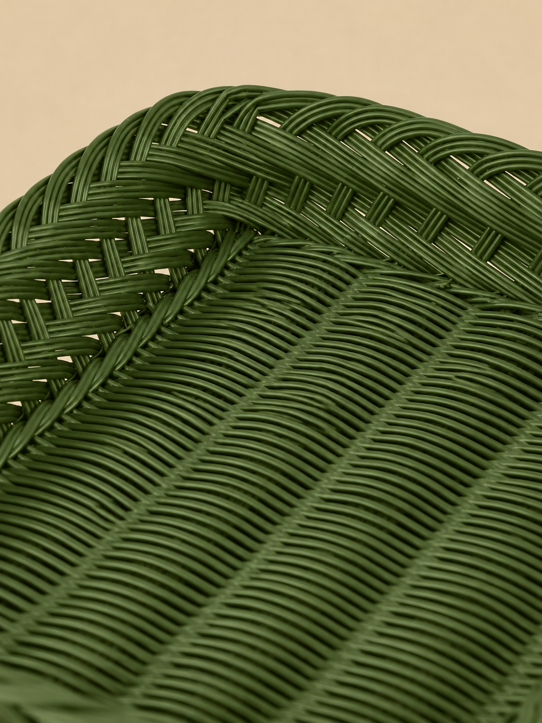 Handmade Wicker Tray Olive Green Large