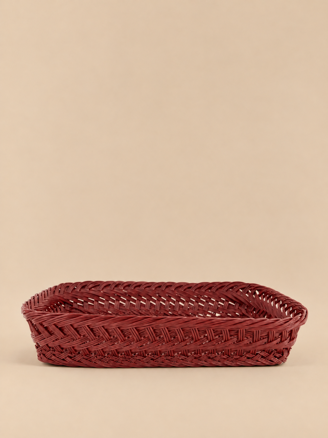 Handmade Wicker Tray Burgundy