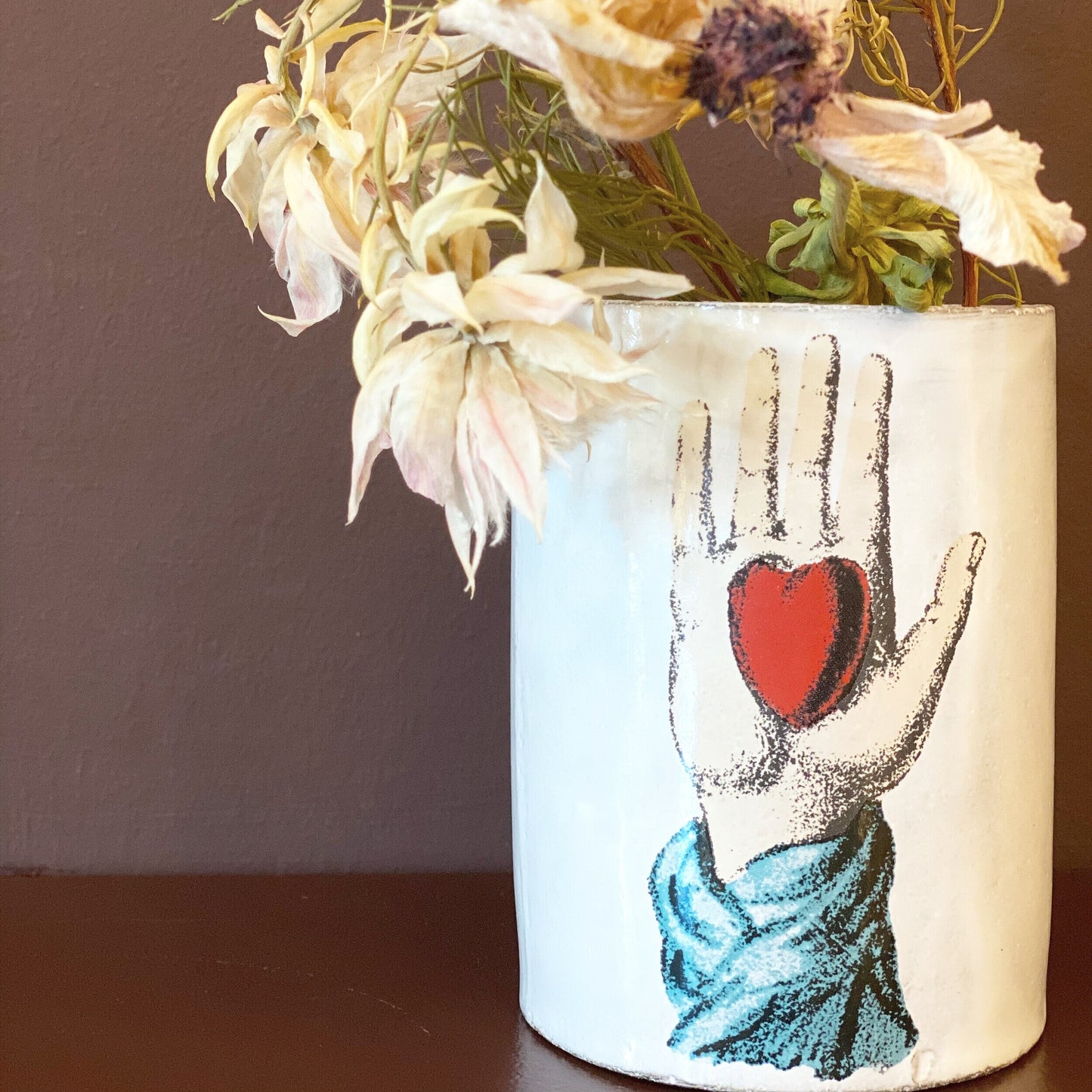 Heart in Hand Vase